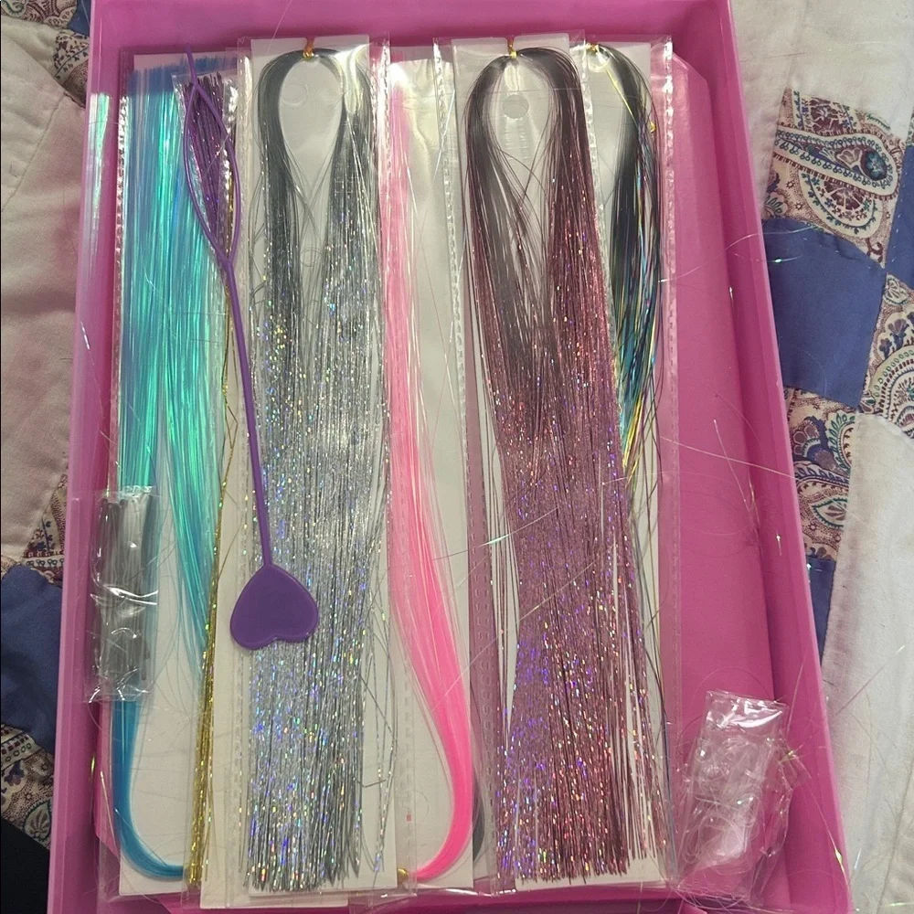 Tinsel Hair Stylist Studio seven hair extension with hair beating tool